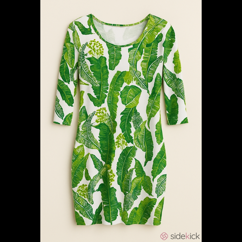 Persifor Tobago Fern Green Print Shift Dress